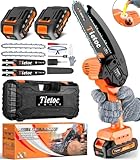 Tietoc Mini Chainsaw 6 Inch Cordless, Portable Electric Chain Saw Small Handheld Battery Powered Super Saws, Gifts for Men Women, Birthday Gift for Dad Fathers Husband Him Her Mom Mothers Grandparent