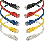 iMBAPrice Mixed Colors - 0.5 feet(6 inch) RJ45 Cat6 Snagless Short Ethernet Patch Cable MULTI COLOR (Red, Blue, Black, White, Yellow)- 5 Pack