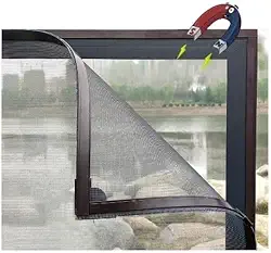 Tela Mosquiteira Magnética para Janela, 180x150 cm, Branca, Proteção contra Insetos