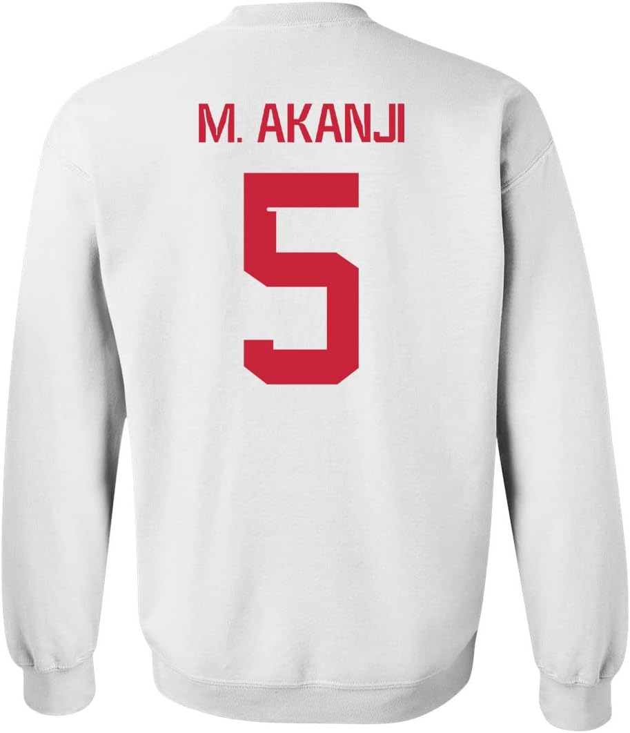 FLAURA Switzerland Soccer #5 Akanji World Football Fans Adult Crewneck Sweater