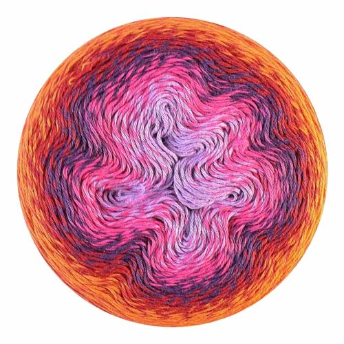 Image of Scheepjes Whirl 1000 m (Approx. 1,094 yd) Yarn - 764 Red Velvet Sunrise, Cotton /Acrylic Gradient Cake for Shawls, Scarves, Lightweight Garments