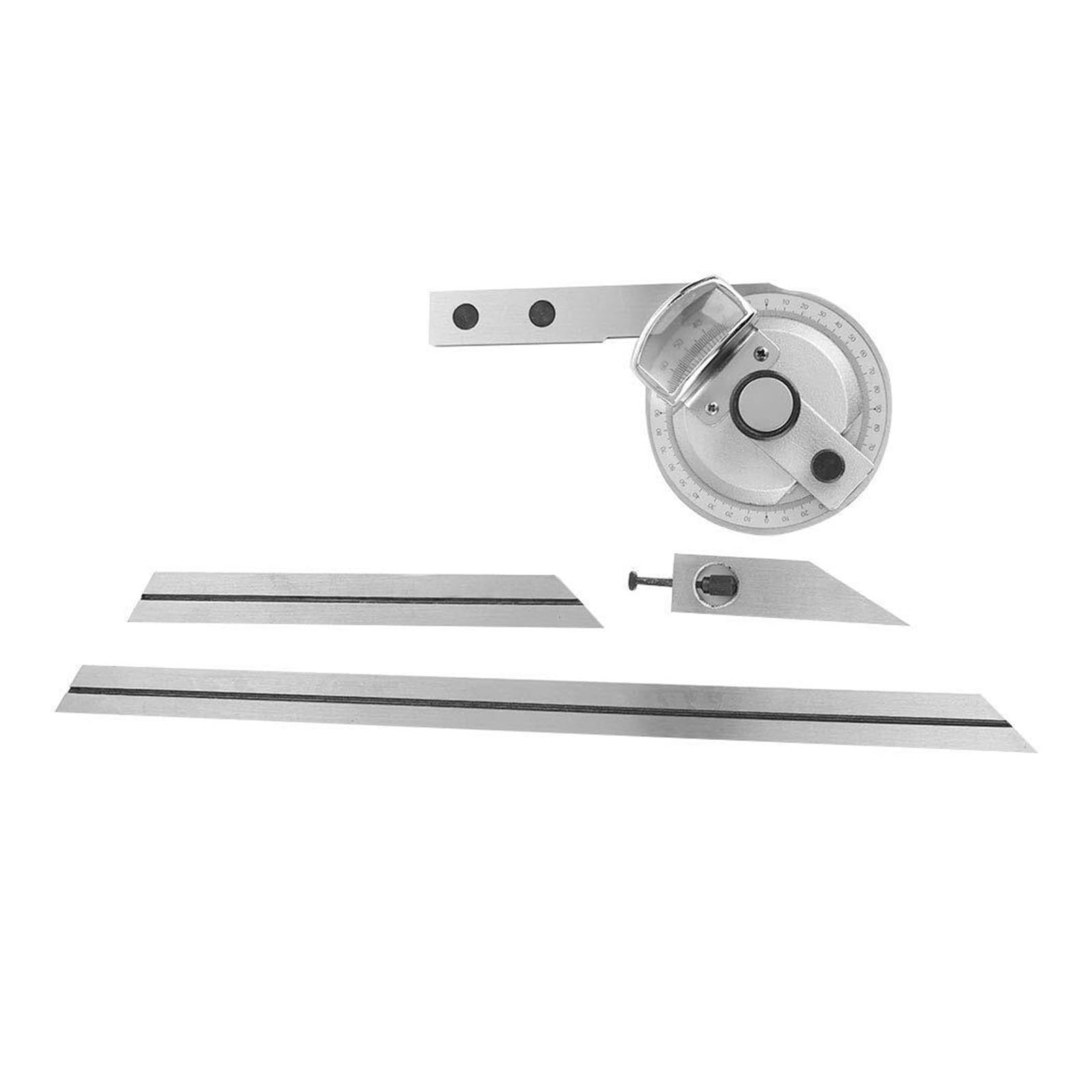Rapporteur d'angle, mesure précise de 0 à 360 mm, en acier au carbone, avec loupe et boîte plastique for la d'angles internes externes