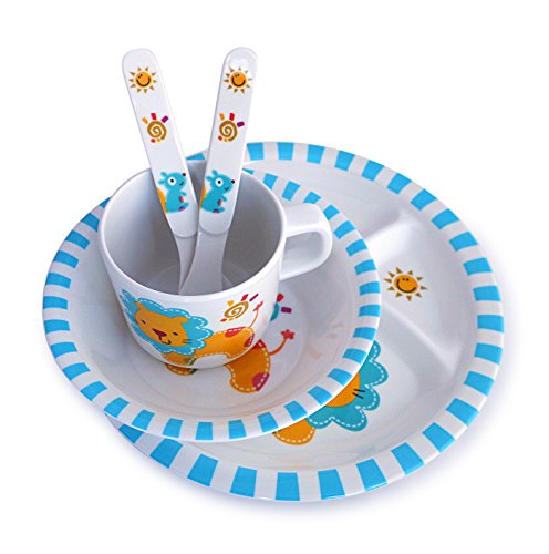 Culina Kids Melamine Dinnerware - Lion. Set of 5