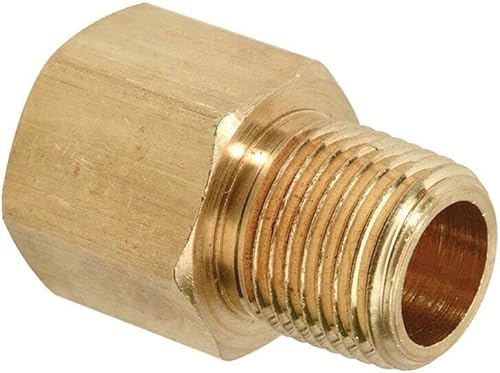MaxLLTo Adaptador de buje hexagonal de latón MIP de 14 pulgada FIP x 18 pulgadas para fontanería Thrifco 9319041