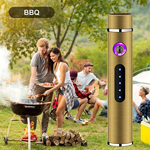Doppelbogenfeuerzeug, Zigarettenanzünder USB Aufladbar LED-Display Feuerzeug, Elektrisches Winddichtes Flammenloses… – Bild 7