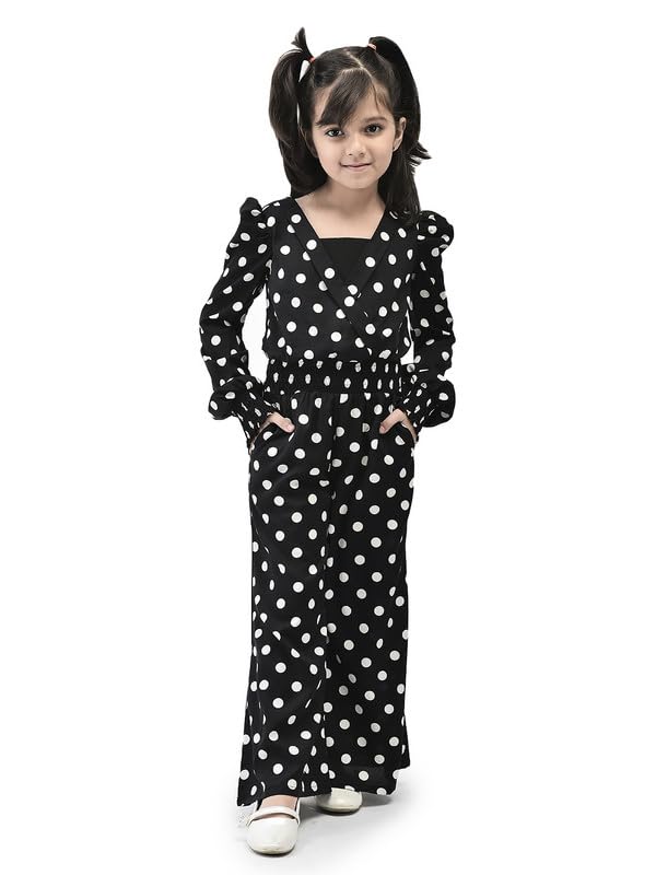 eavan Girls Black Polka Dot Stylish jumpsuit-picture-5