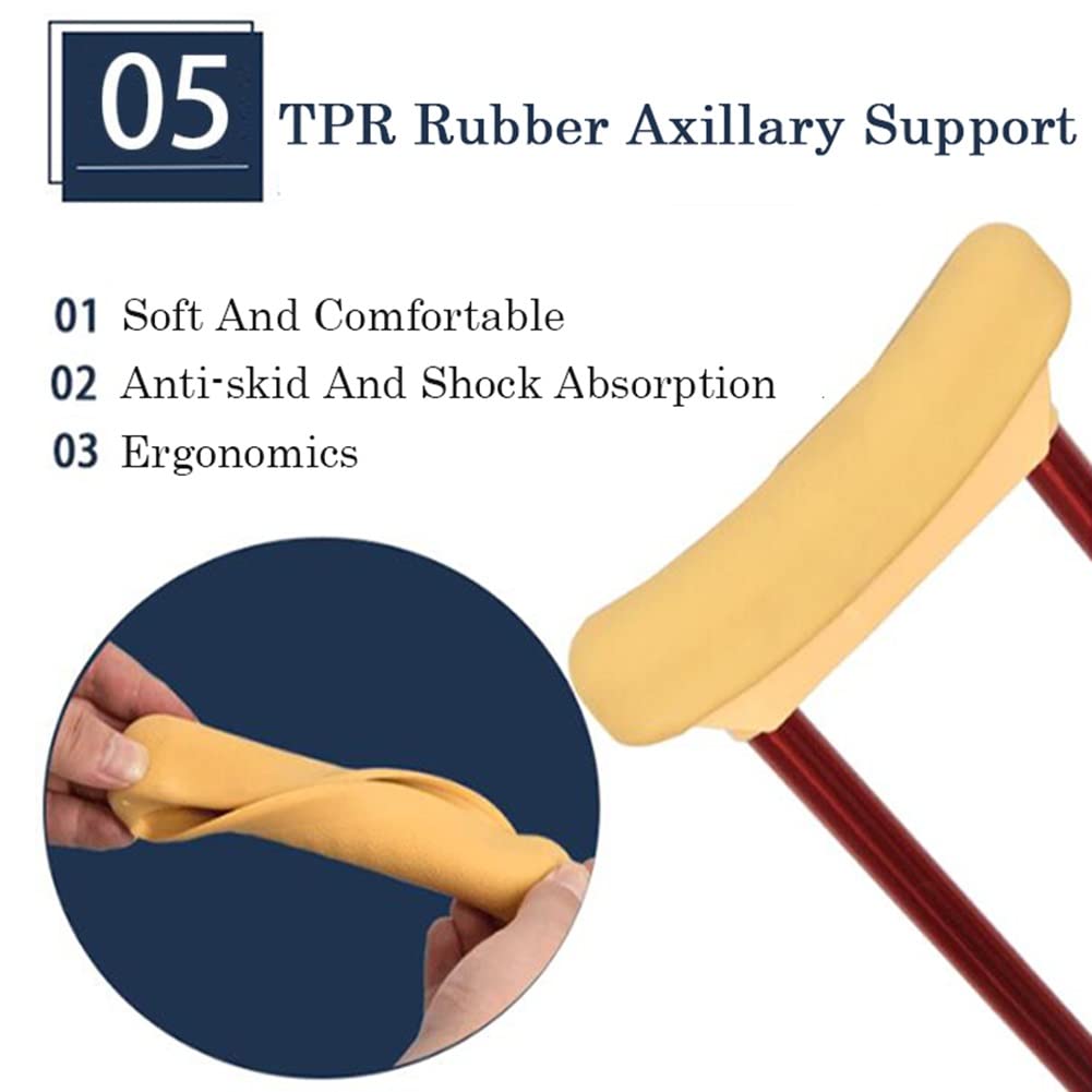 NGD Muletas Axilares Telescópicas(x2 uds),Muletas Axilares - Muletas Ortopédicas de Aluminio con Espuma para la Axila y Empuñadura,Muletas para Caminar para Hombres Mujeres y Adolescentes