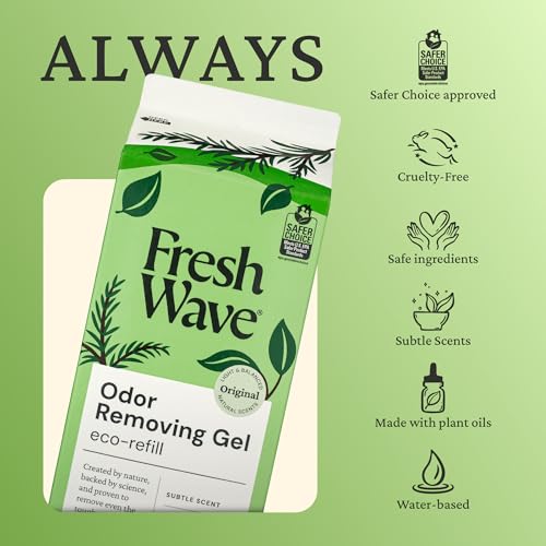 Image of Fresh Wave Odor Removing Gel Refill, 63 oz., Pack of 2 - Safer Odor Absorbers for Home, Natural Plant-Based Odor Eliminator, Every 15 oz. lasts 30-60 Days, For Cooking, Trash & Pets