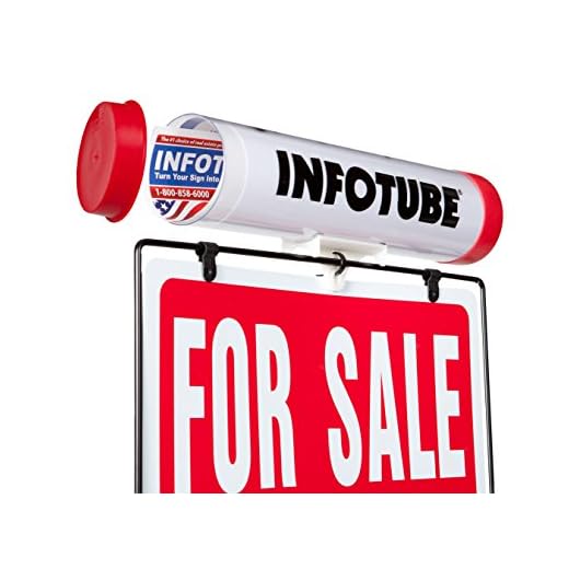 Hillman Info Tube Brochure Holder, 1 Pack, Red, Clear, Black (842257)