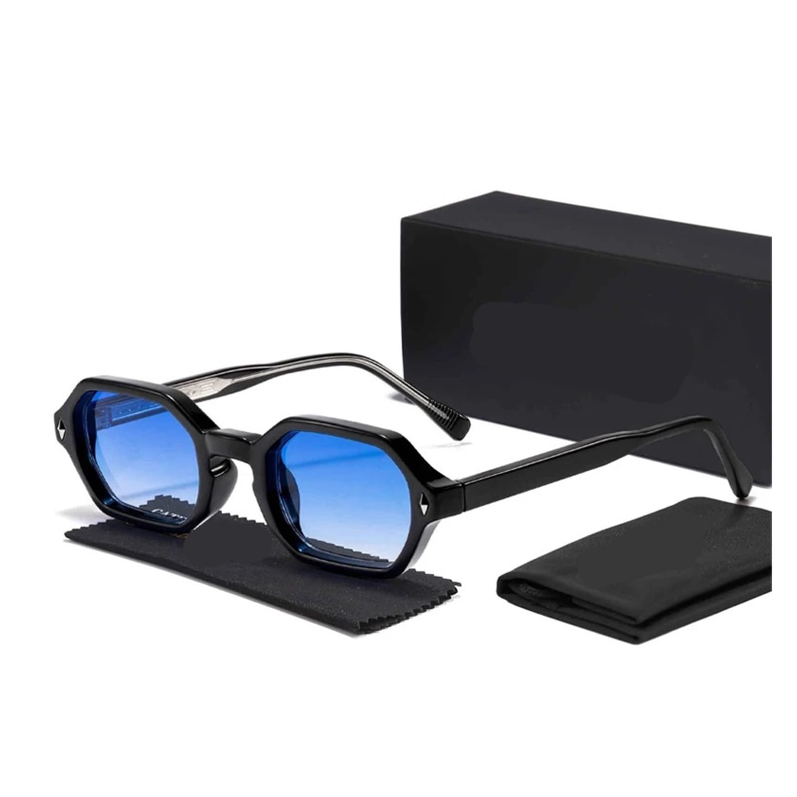 Lunettes de soleil polygone à petite monture géométrique et légère