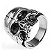 Daesar Noir Bague pour Homme en Bagues Acier Inoxydable Homme Skull Punk Rétro Bague en Argent Bague Taille 69