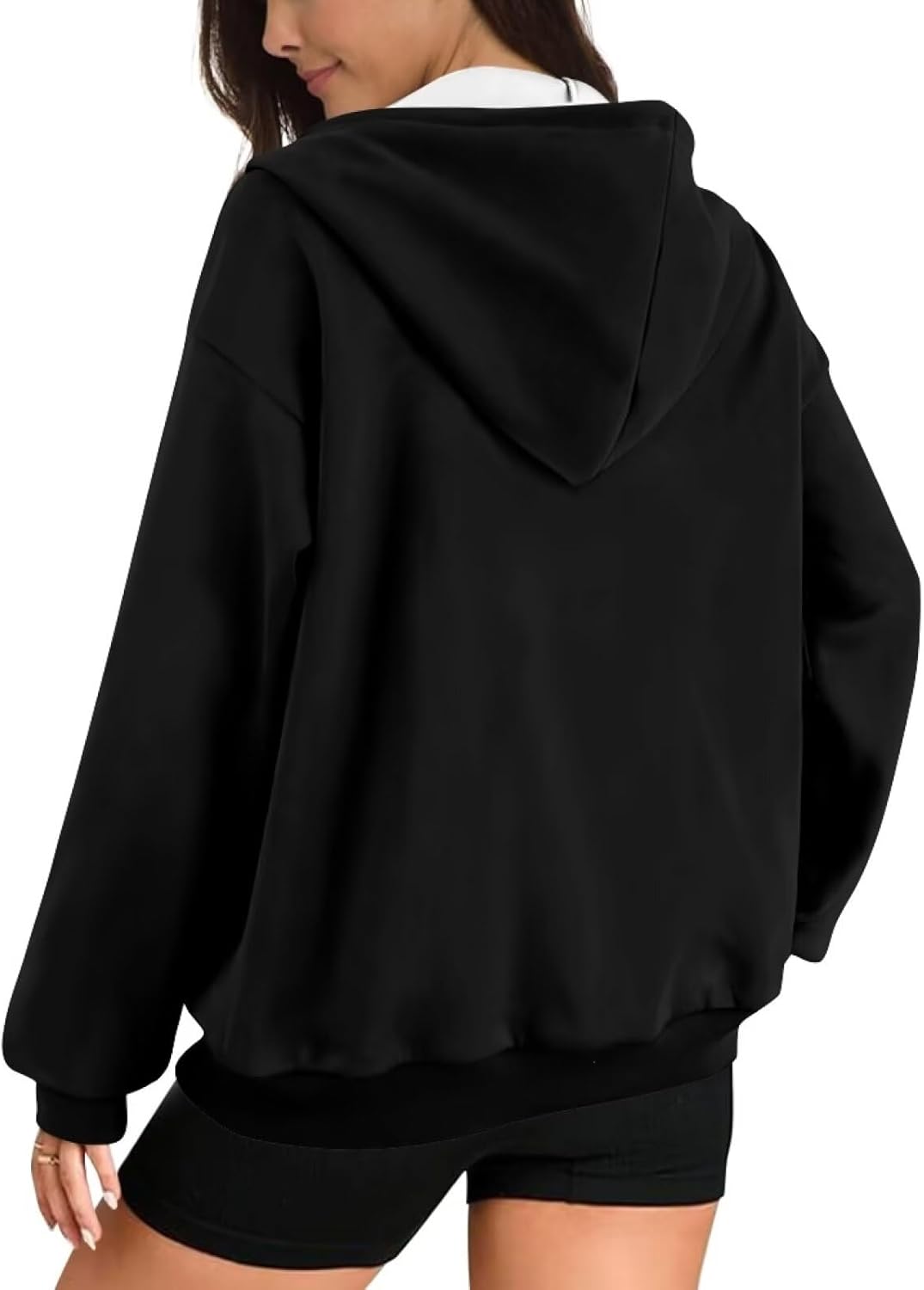 Womens Oversized Hoodie with Zipper Pockets Hooded Gradient Sweatshirt Women Zip Up Sweater Women Size XS-4XL - Image 2