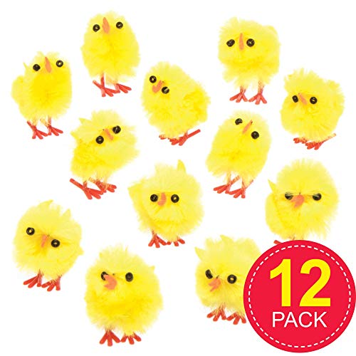 Baker Ross Mini Pollitos Esponjosos - Paquete de 12, Artesanía para Niños (E432)