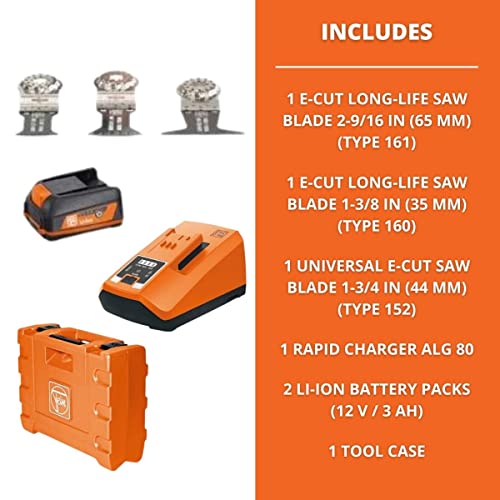 Fein Multimaster Tool Amm 300 Plus Start Oscillating Kit - 12V Battery-Powered Cordless Multi Tool For Interior Work And Renovation - Includes 7 Accessories And Case - 71293261090 #TOP4
