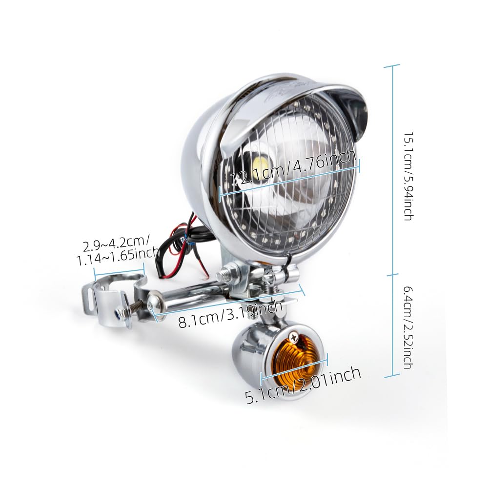 Universale Faretti Moto Supplementari Chrome Fendinebbia Moto Cromati Fari Supplementari LED Compatibili Con Shadow VT 750 1100