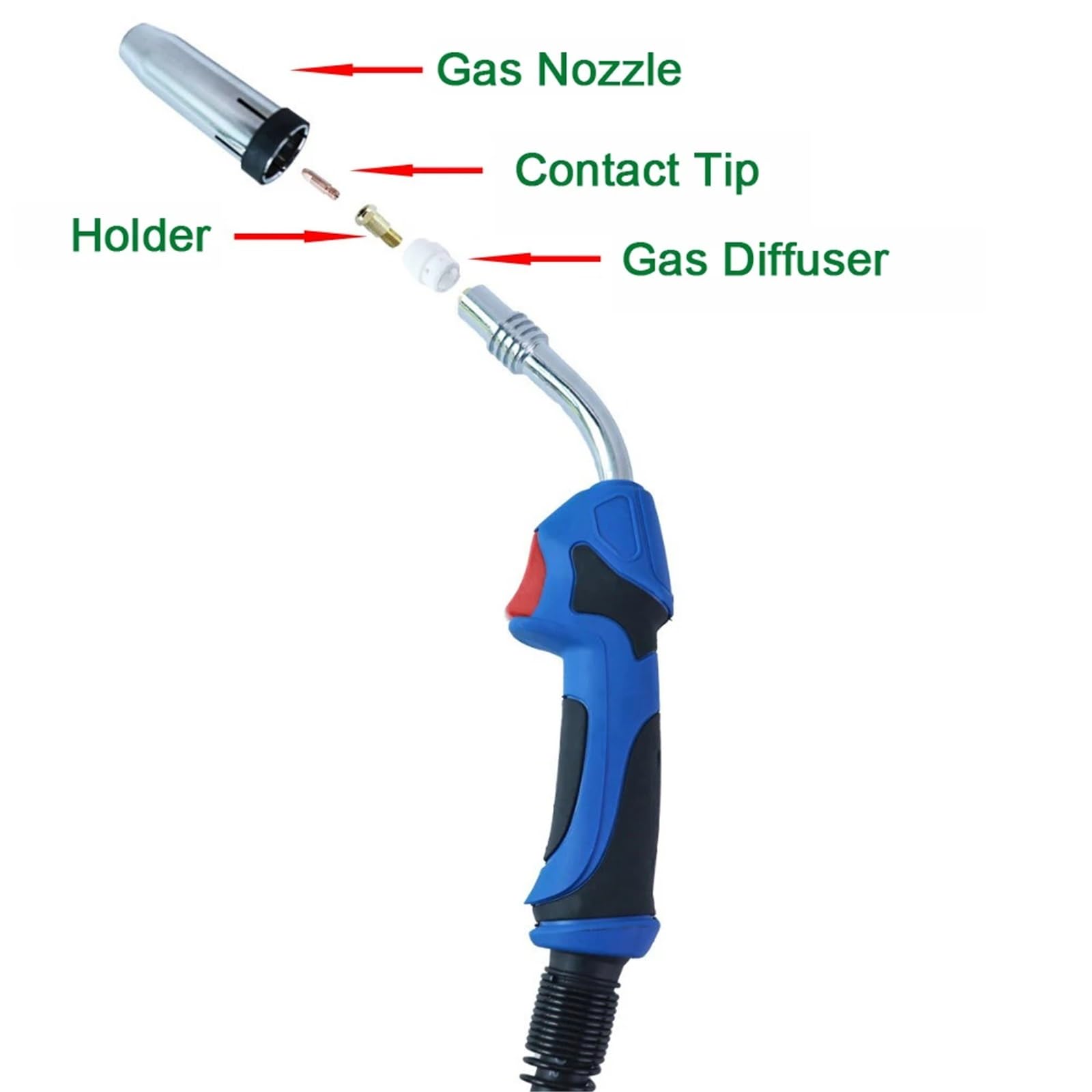 Zgrzewarka do plastiku Palnik 15AK 24KD 36KD Pistolet spawalniczy MIG Poziom przemysłowy Ręczna spawarka(24KD Torch)