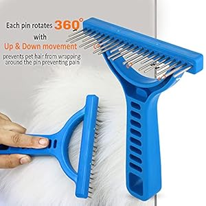 The-Untangler-Rakes-for-Grooming-and-Shedding-silky-smooth-rotating-teeth-to-easily-collect-loose-hair-Purple-Shedding - Cucciolini Doodles   The-Untangler-Rakes-for-Grooming-and-Shedding-silky-smooth-rotating-teeth-to-easily-collect-loose-hair-Purple-Shedding