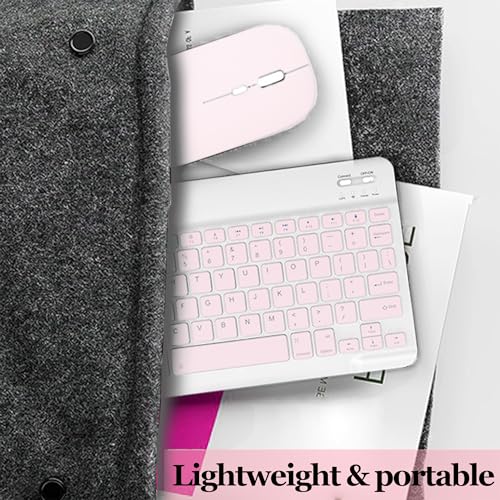 Combo de teclado y ratón rosa periféricos inalámbricos para pc portátil 6
