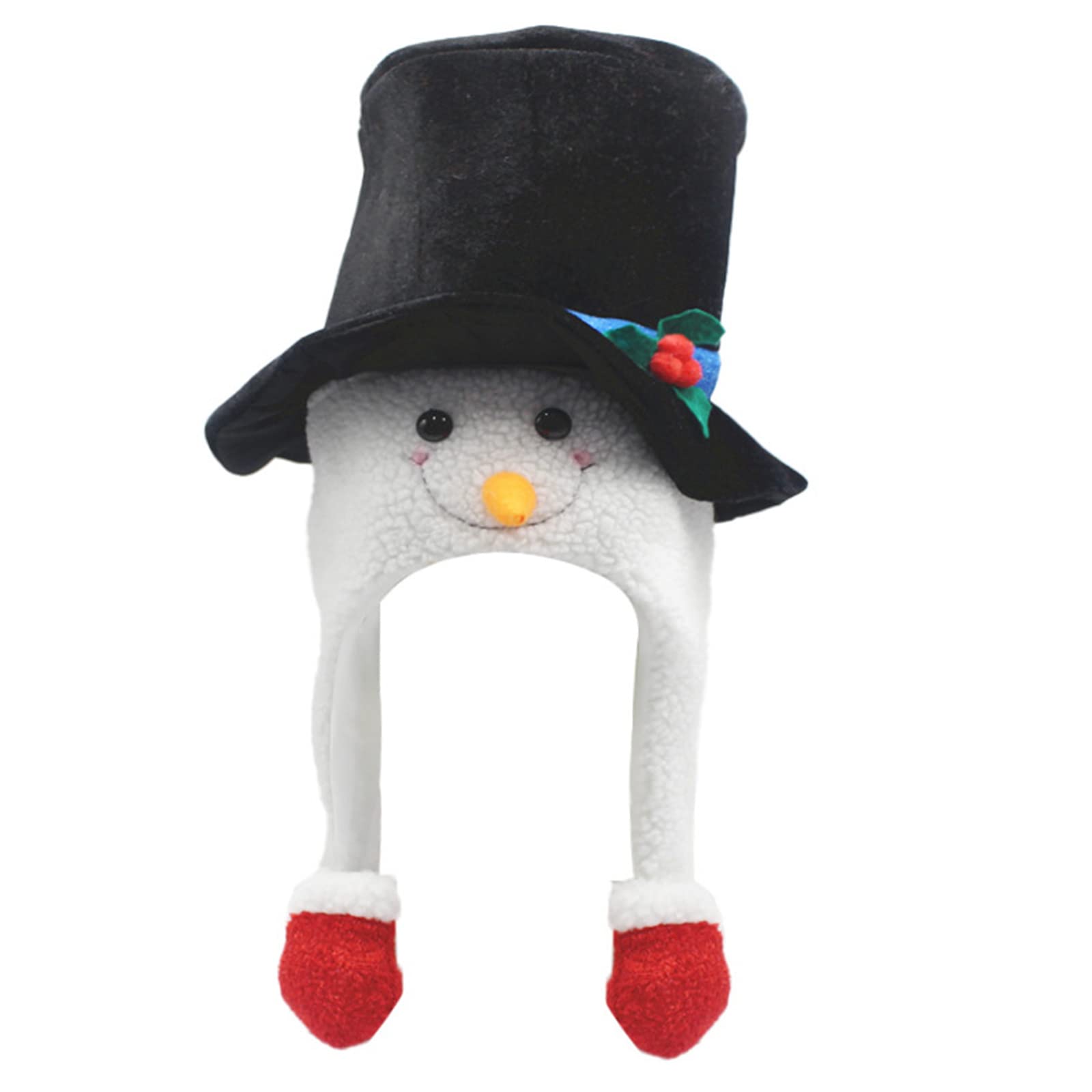 Tsophreniq Christmas Top Hat Funny Snowman Party Funny with Snowman Earflap Navidad Props New Year Party Hats for Adults
