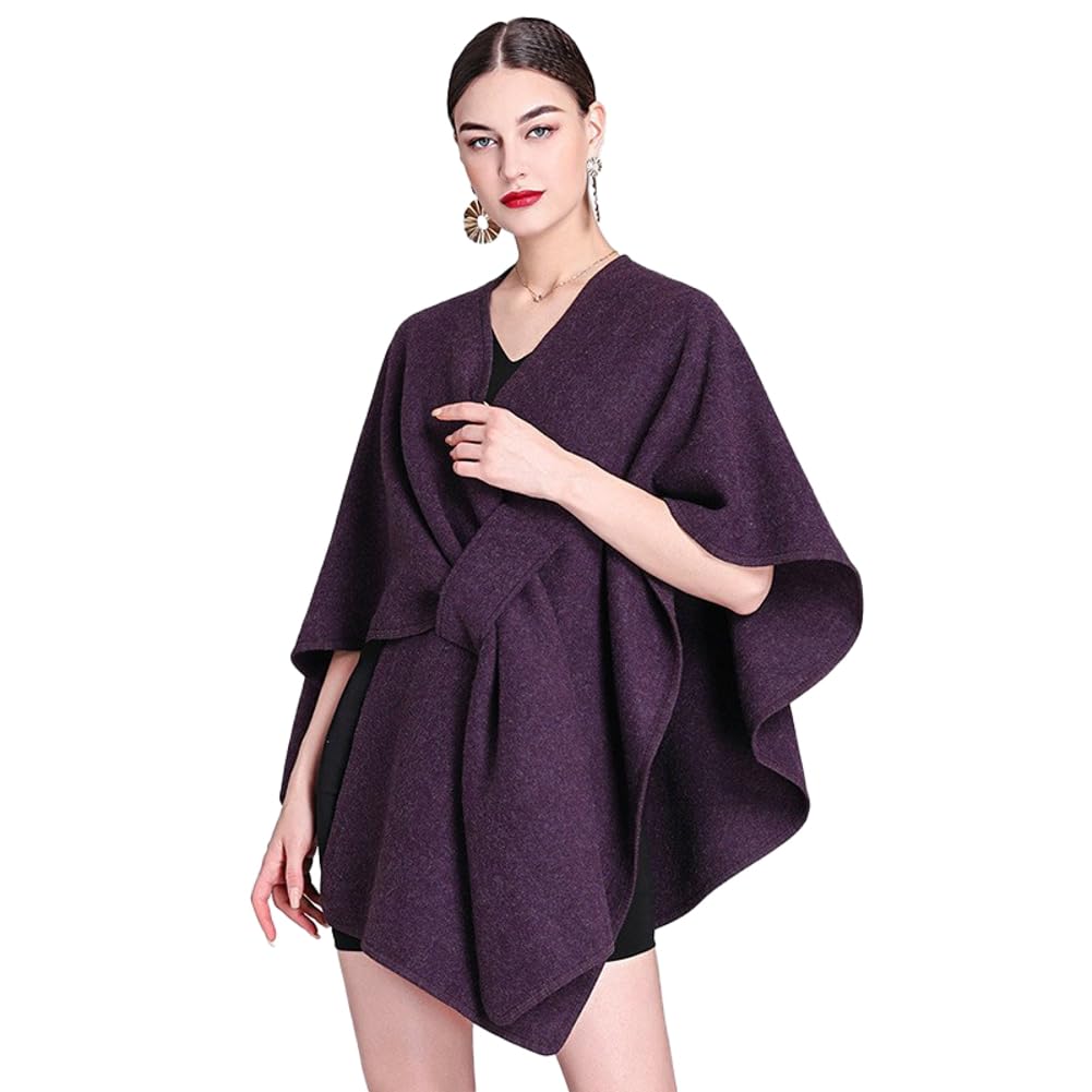 Womens Shawl Wraps Open Front Cape Oversized Knit Wrap Casual Cardigan for Fall Winter