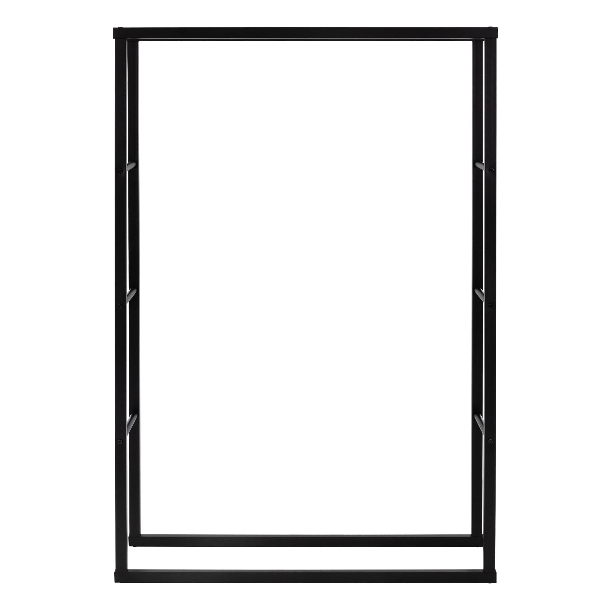 ML-Design Estanteria Metálica para Leña 100 x 150 x 25 cm Soporte Organizador de Madera para Interior o Exterior, Leñero Negro Moderno Junto a Chimenea/Fogata Estructura de Acero para Apilar Troncos