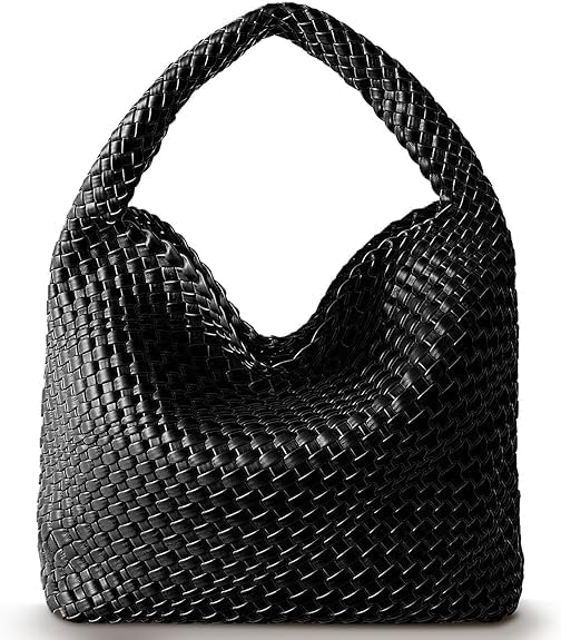Fashion Woven Tote Bag,for Women Vegan Leather Handwoven Bags With Mini Handmade Purse, Travel Beach Top Handle Handbags