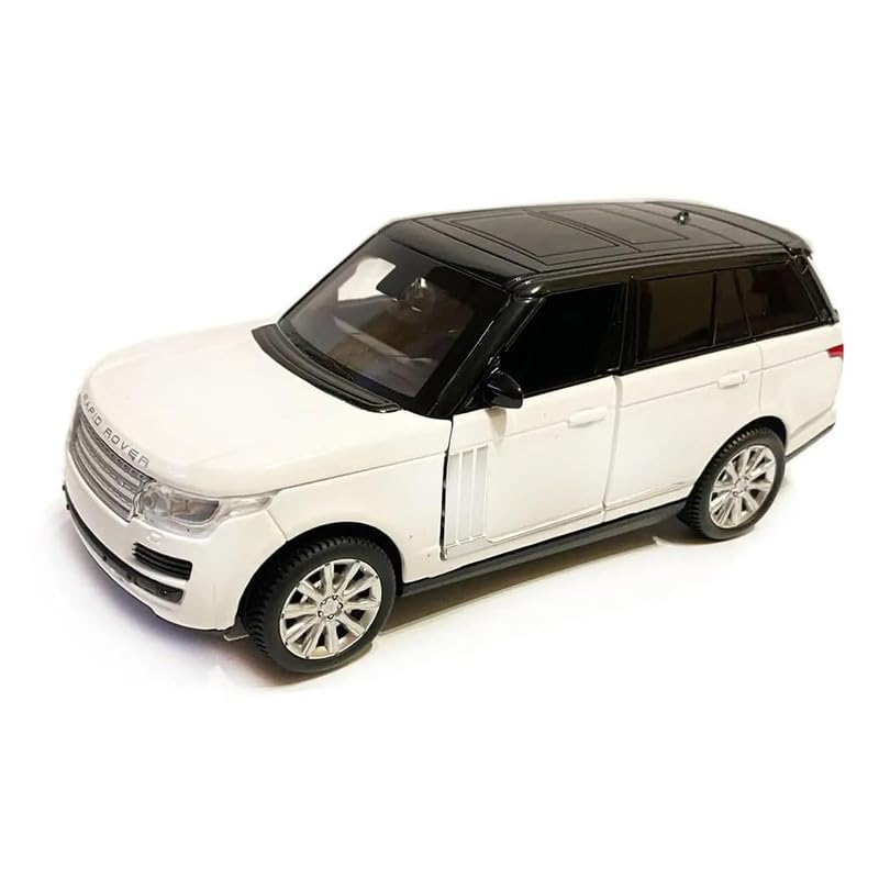 Image of Kids Model 1:32 Range Rover Die Cast Metal Car Pull Back Action Opening Doors with Realistic Engine Sound Lights Toy Car Gift for Boys - White