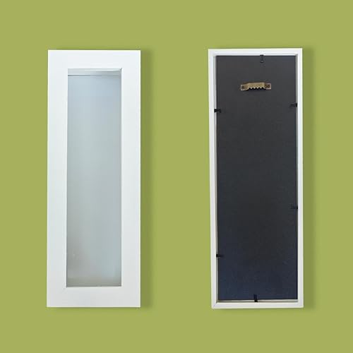 Miniatura 3 de WANLIAN Marco de caja larga de sombra de 5 x 12.5 pulgadas, vitrina, marco de fotos con parte trasera de lino, recuerdos, premios, medallas, ramo,