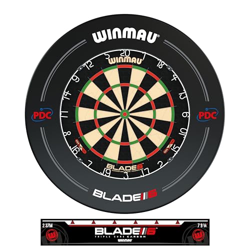 WINMAU Blade 6 Turnierdartscheibe Dartboard Surround Set inklusive Dartscheibe mit Winmau PDC...