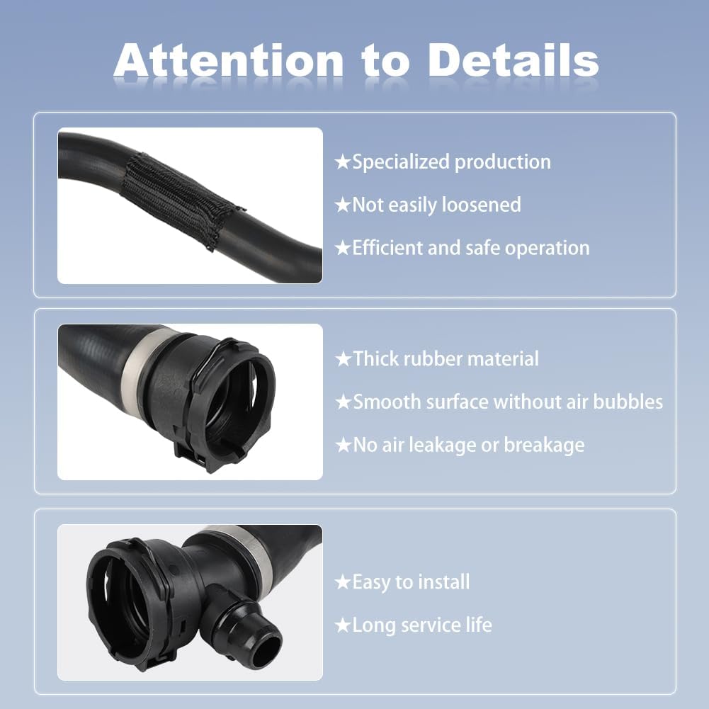 JDMON Upper Radiator Coolant Hose Compatible with 530i 540i 2017 2018 2019 2020 Upper Coolant Return Line Replace 17128602870