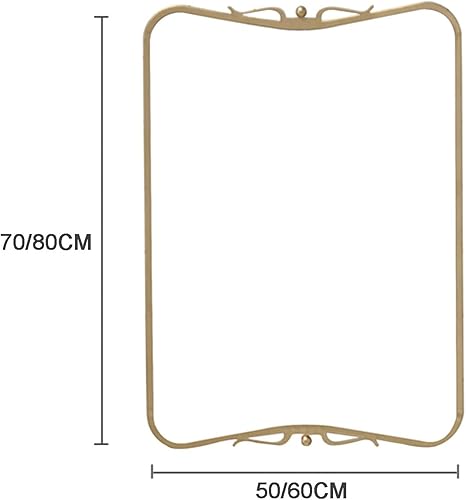 Miniatura 4 de URINGO Espejo de pared contemporáneo con marco de hierro metálico, panel de vidrio enmarcado negro, diseño de esquina redondeada profunda,