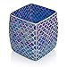 WHOLE HOUSEWARES | Mosaic Glass Tissue Holder | Tissues Cube Box Holder | Decorative Tissue Cover | Bathroom Accessory | Square Box Glass Tissue Case (Mermaid)
