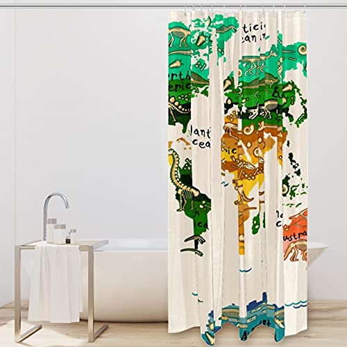 Rideau de douche carte du monde 182 x 183 cm en textile imperméable - 3