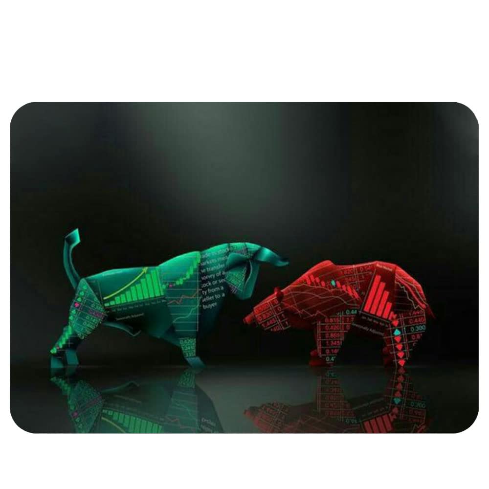 Bear and Bull Mouse Pad – Gaming & Office Desk Mat with Anti-Skid Rubber Base for Computer, Laptop, or Work from Home Setup