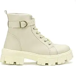 Coturno Feminino Com Fivela Solado Tratorado Blogueira Moda GuGi 215-GG