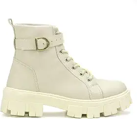 Coturno Feminino Com Fivela Solado Tratorado Blogueira Moda GuGi 215-GG