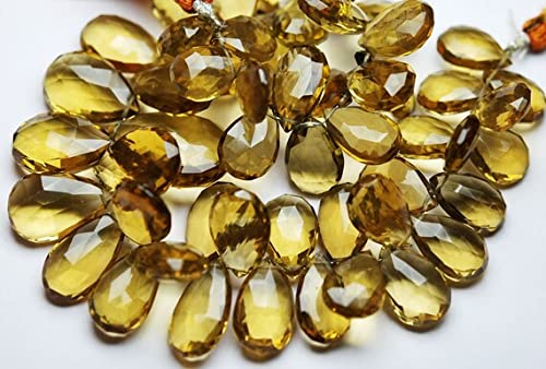 Quartz miel briolette facetté LKBEADS idéal pour offrir à un créateur