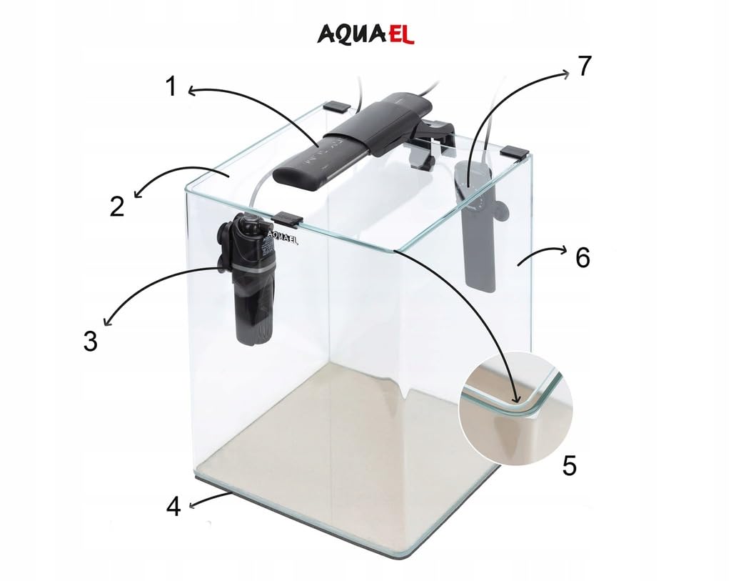 Aquael OptiBent Black Set 70 Akwarium 39x39x45cm, 68L, Filtr Fan, Grzałka, LED Day & Night