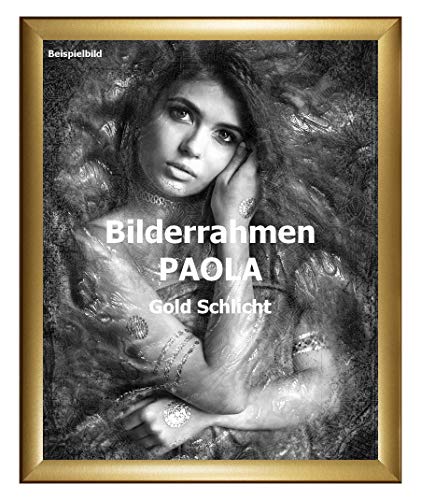 Homedecoration Bilderrahmen Paola 25 x 35 cm Gold schlicht mit Acrylglas Antireflex 1 mm Cover