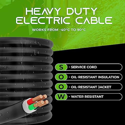 Gearit 6/4 6 Awg Portable Power Cable (100 Feet - 4 Conductor) Soow 600V 6 Gauge Electric Wire For Motor Leads, Portable Lights, Battery Chargers, Stage Lights And Machinery -100Ft Electrical Cord #TOP2