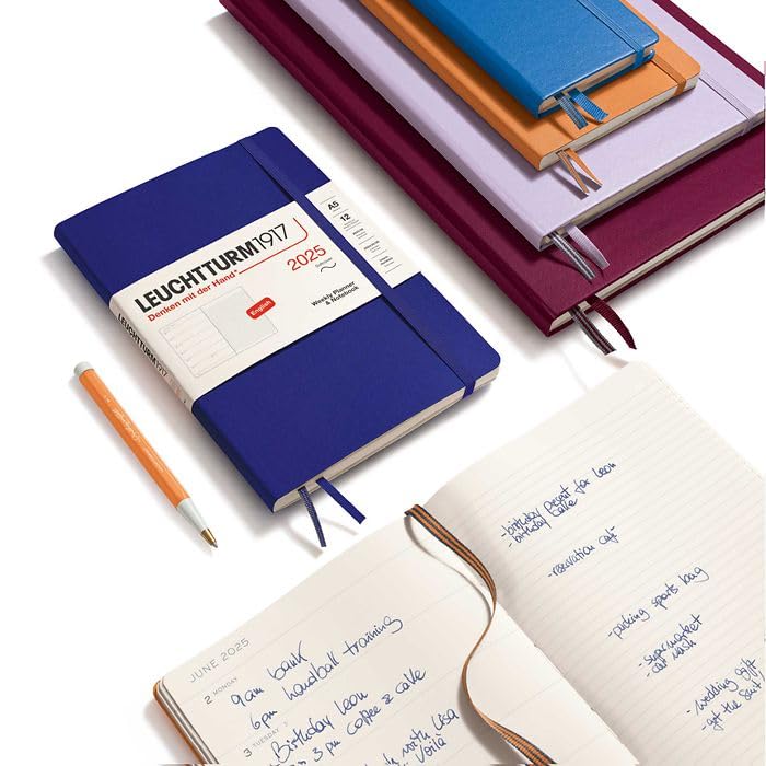 LEUCHTTURM1917 - Agenda hebdomadaire et carnet de notes broché (B6 ) 2026, couverture souple, rose poudré, français