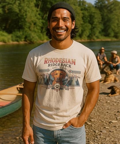 Dog Art Tshirt for Men & Women - Wilderness Artwork - 100% Natural, Raw, Undyed, Heavyweight Cotton2