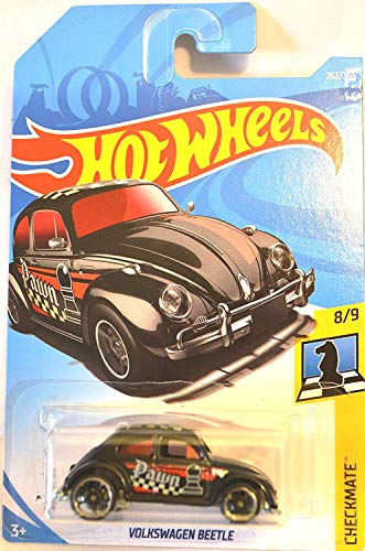 Hot Wheels Volkswagen Beetle escala 1:64 color negro miniatura 1