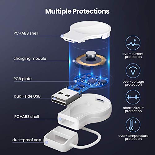 NEWDERY USB-oplader voor Apple Watch, magnetische iWatch-oplader Draagbare draadloze oplader voor reizen Draadloos… - Image 5