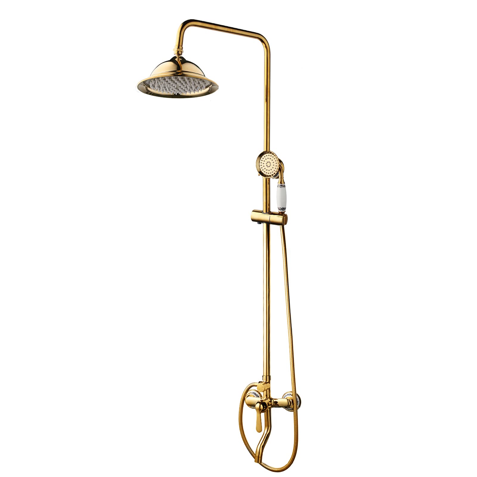 Mitigeur de douche anti-calcaire or ensemble de pluie avec jet cascade