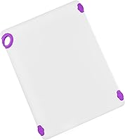 Vista 7 de Winco Tabla de cortar antideslizante con gancho, 12" x 18" x 1/2", Azul