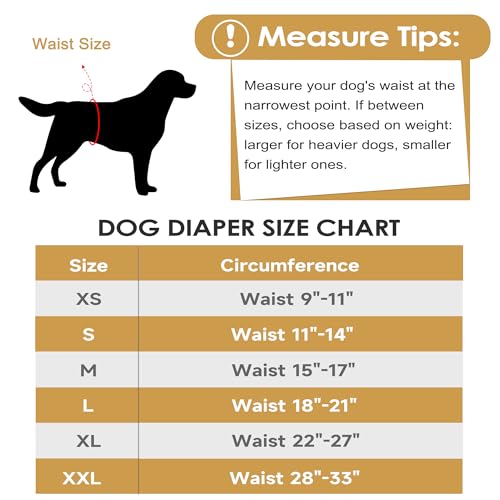 Image of 5 Pack Dog Diapers Male Reusable Belly Bands Washable for Large Male Dogs, High Absorbency for Puppy & Doggy, Size XXL