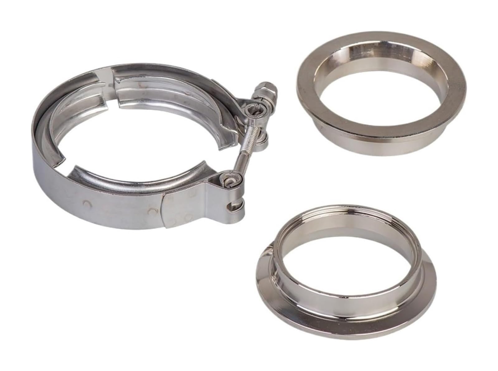 Hose Pipe Clamps, Universal V Band Clamp Exhaust Multiple Sizes with Flanges