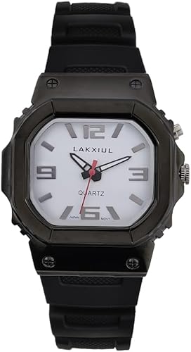 Reloj de voz en inglés para ciegos, discapacitados visuales o ancianos, caja negra, correa negra, Negro -