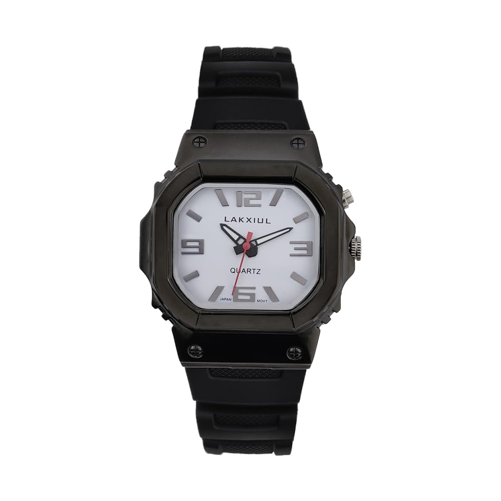 Orologio parlante vocale inglese per non vedenti, ipovedenti o anziani, cassa nera, cinturino nero